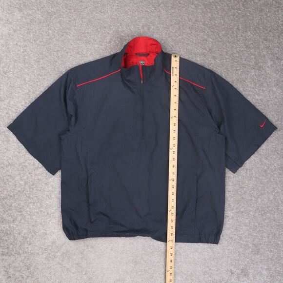 Nike Golf 1/2 Zip Large Blue Short Sleeve Windbreaker Storm Fit Jacket - Picture 2 of 4